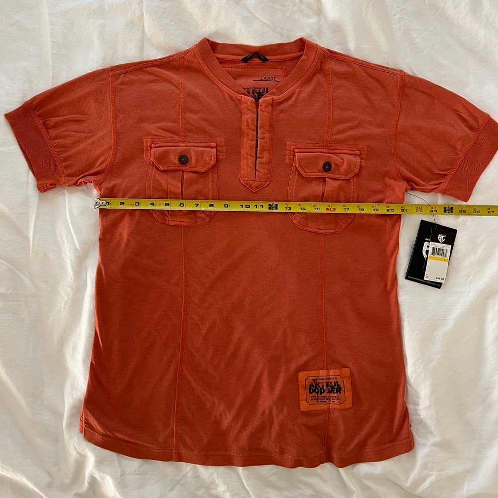 Artful Dodger Orange Henley T-shirt Large